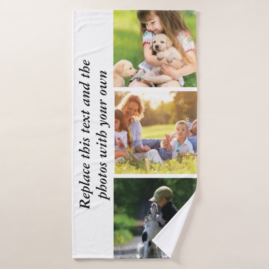 Fügen Sie Ihren eigenen Text und Bilder hinzu Badehandtuch (Badehandtuch)