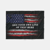 Fügen Sie Ihren eigenen Text unter der amerikanisc Fleecedecke (Vorderseite (Horizontal))