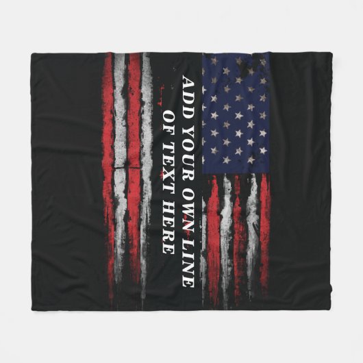 Fügen Sie Ihren eigenen Text unter der amerikanisc Fleecedecke (Vorderseite (Horizontal))