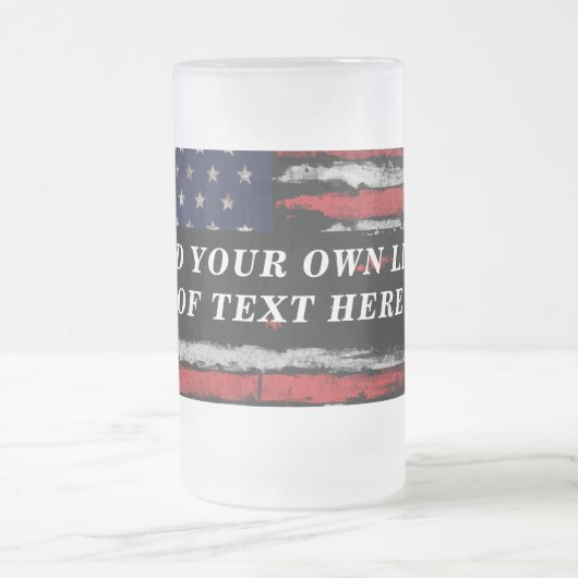 Fügen Sie Ihren eigenen Text unter der amerikanisc Mattglas Bierglas (Mittel)