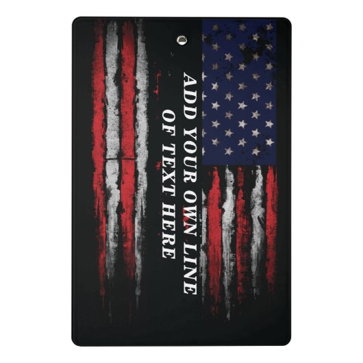 Fügen Sie Ihren eigenen Text unter der amerikanisc Mini Klemmbrett (Rückseite)