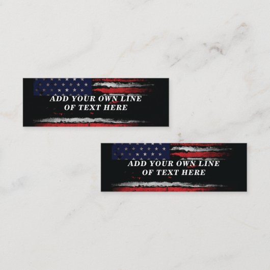 Fügen Sie Ihren eigenen Text unter der amerikanisc Mini Visitenkarte (Vorne/Hinten)