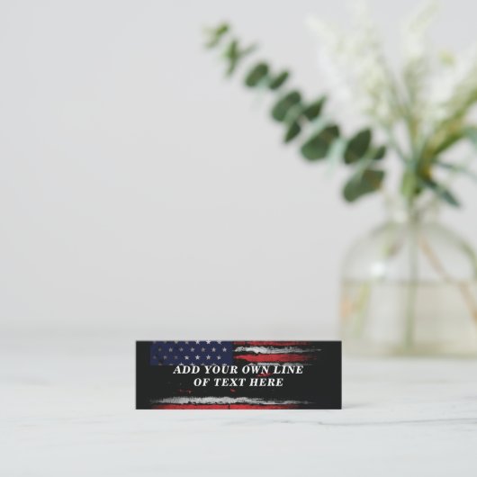 Fügen Sie Ihren eigenen Text unter der amerikanisc Mini Visitenkarte (Stehend Vorderseite)