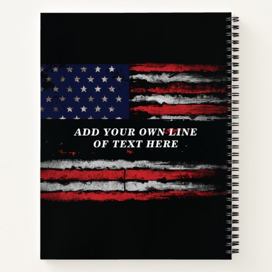 Fügen Sie Ihren eigenen Text unter der amerikanisc Notizblock (Rückseite)