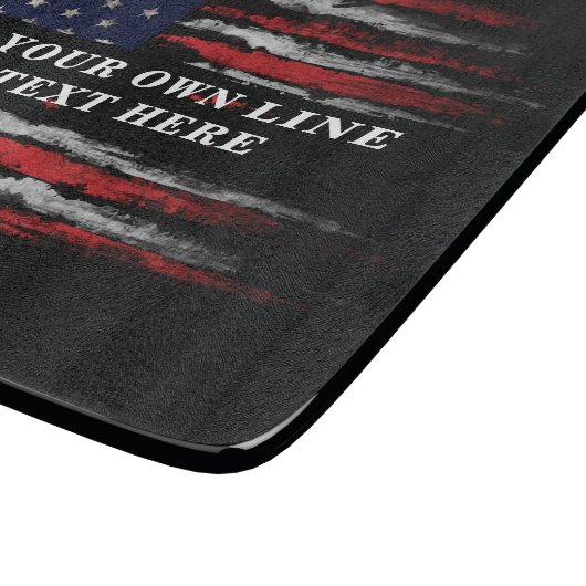 Fügen Sie Ihren eigenen Text unter der amerikanisc Schneidebrett (Ecke)