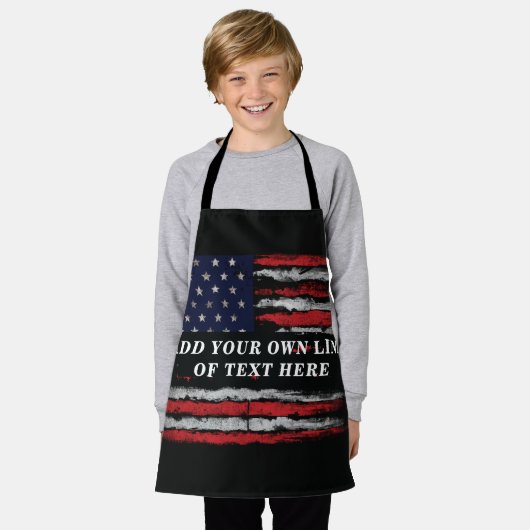 Fügen Sie Ihren eigenen Text unter der amerikanisc Schürze (Getragen)
