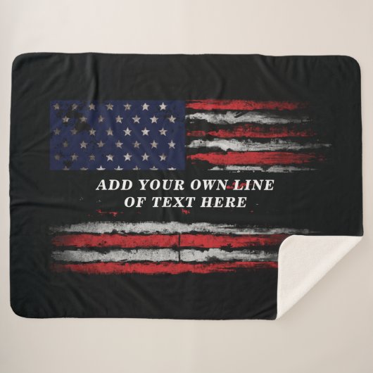 Fügen Sie Ihren eigenen Text unter der amerikanisc Sherpadecke (Vorderseite (Horizontal))