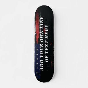 Fügen Sie Ihren eigenen Text unter der amerikanisc Skateboard