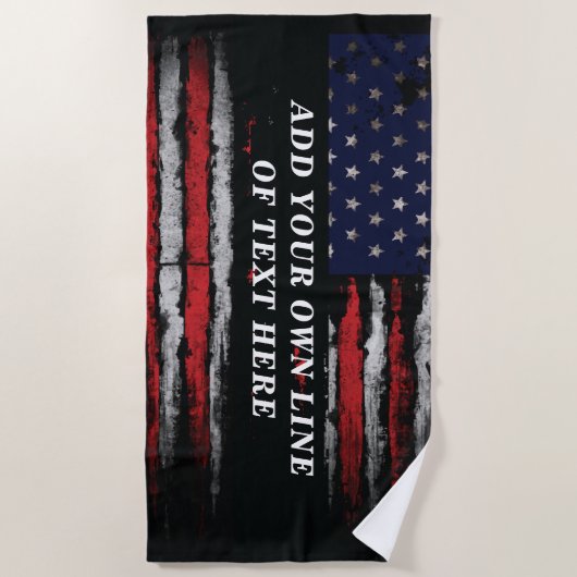 Fügen Sie Ihren eigenen Text unter der amerikanisc Strandtuch (Vorderseite)