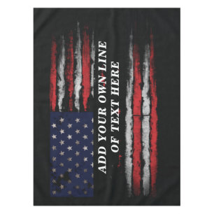 Fügen Sie Ihren eigenen Text unter der amerikanisc Tischdecke