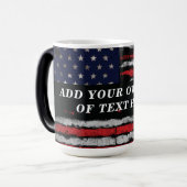 Fügen Sie Ihren eigenen Text unter der amerikanisc Verwandlungstasse (Vorderseite Links)