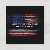 Fügen Sie Ihren eigenen Text unter der Flagge der Quadratische Visitenkarte (Rückseite)