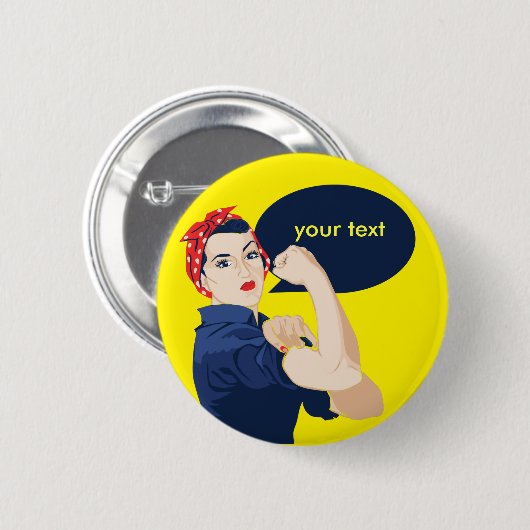 Fügen Sie Ihren eigenen Text zu Rosie Niveter Button (Vorne & Hinten)