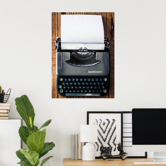 Fügen Sie Ihren eigenen Text zum Schreibmaschinenp Poster (Heimbüro)