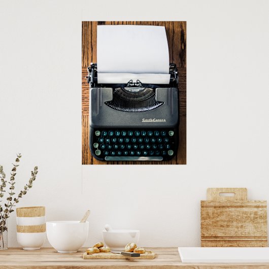 Fügen Sie Ihren eigenen Text zum Schreibmaschinenp Poster (Küche)