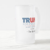 Fügen Sie Ihren Familiennamen Trump für Präsident Mattglas Bierglas (VorderseiteRechts)