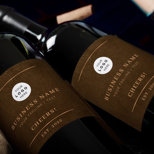 Fügen Sie Ihren Firmennamen Braungold hinzu Weinetikett