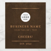 Fügen Sie Ihren Firmennamen Braungold hinzu Weinetikett (Einzelnes Label)