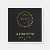 Fügen Sie Ihren Firmennamen in Schwarz hinzu Serviette (Vorderseite)