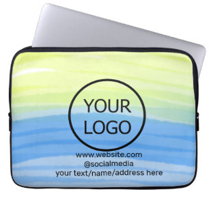 Fügen Sie Ihren Firmennamen Text Aquarelladresse  Laptopschutzhülle