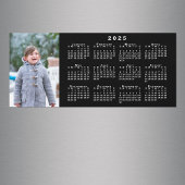Fügen Sie Ihren Foto 2025 Kalender in Schwarz-Weiß Magnetkarte
