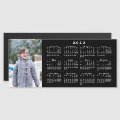 Fügen Sie Ihren Foto 2025 Kalender in Schwarz-Weiß Magnetkarte (Vorne/Hinten)