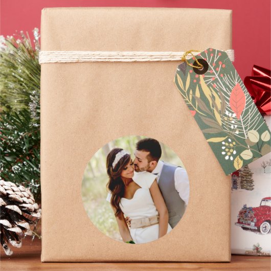 Fügen Sie Ihren Foto Classic Round Aufkleber hinzu (Feiertag)