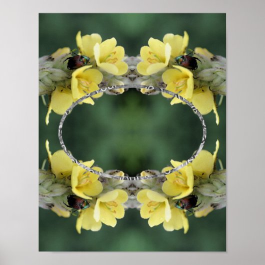 Fügen Sie Ihren Foto-Käfer auf Mullein-Blume-Rahme Poster (Vorne)