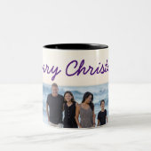 Fügen Sie Ihren Foto-Text fröhlich Weihnachtsfeier Zweifarbige Tasse (Mittel)