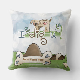 Fügen Sie Ihren Heimtiernamen Throw Pillow hinzu Kissen