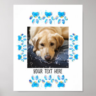 Fügen Sie Ihren Hund Foto Pfoten gedruckt Wand Kun Poster