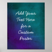 Fügen Sie Ihren Lila und Aquamarinen Text hinzu Poster (Vorne)