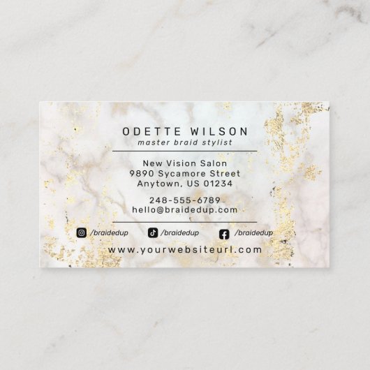 Fügen Sie Ihren Logo-Braid-Stylist oder den Friseu Visitenkarte (Rückseite)