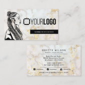 Fügen Sie Ihren Logo-Braid-Stylist oder den Friseu Visitenkarte (Vorne/Hinten)