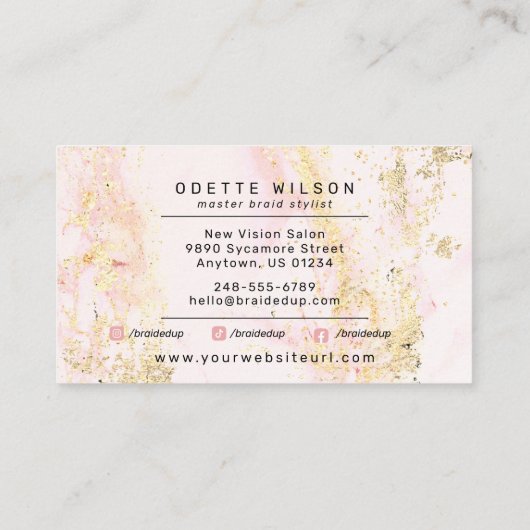 Fügen Sie Ihren Logo-Braid-Stylist oder den Friseu Visitenkarte (Rückseite)