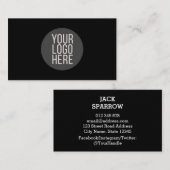 Fügen Sie Ihren Logo-Kreis beruflich schwarz hinzu Visitenkarte (Vorne/Hinten)
