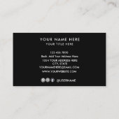 Fügen Sie Ihren Logo-Kreis beruflich schwarz hinzu Visitenkarte (Rückseite)