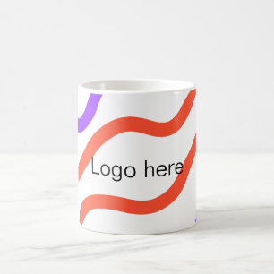 Fügen Sie Ihren Logo-Namen hier blaue Streifen Kun Kaffeetasse