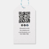 Fügen Sie Ihren Logo-QR-Code Social Handle hinzu Geschenkanhänger (Rückseite)