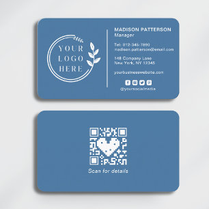 Fügen Sie Ihren Logo Social Media QR Code Corporat Visitenkarte