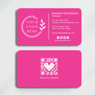 Fügen Sie Ihren Logo Social Media QR Code Corporat Visitenkarte