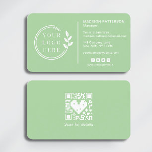 Fügen Sie Ihren Logo Social Media QR Code Corporat Visitenkarte