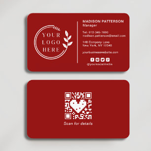 Fügen Sie Ihren Logo Social Media QR Code Corporat Visitenkarte