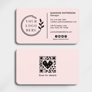 Fügen Sie Ihren Logo Social Media QR Code Corporat Visitenkarte