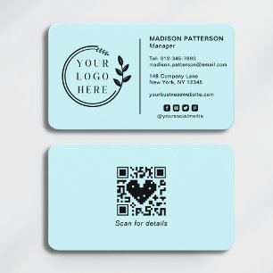 Fügen Sie Ihren Logo Social Media QR Code Corporat Visitenkarte
