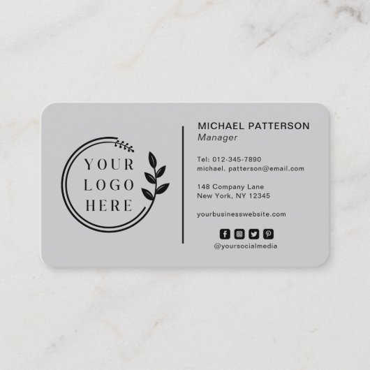 Fügen Sie Ihren Logo Social Media QR Code Corporat Visitenkarte (Vorderseite)