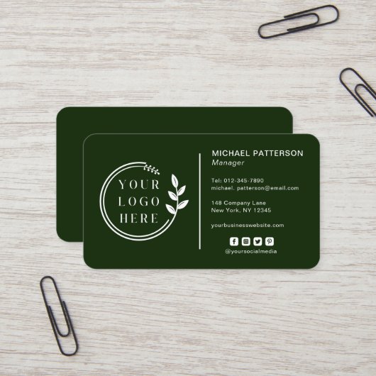 Fügen Sie Ihren Logo Social Media QR Code Corporat Visitenkarte (Vorderseite/Rückseite Beispiel)