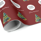 Fügen Sie Ihren Logo Text Werbeaktion Weihnachtsba Geschenkpapier (Rolleneckpunkt)