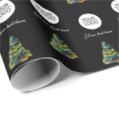 Fügen Sie Ihren Logo Text Werbeaktion Weihnachtsba Geschenkpapier (Rolleneckpunkt)