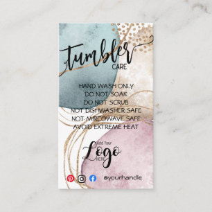 FÜGEN SIE IHREN LOGO TUMBLER CARE CARDS Gold Glitz Visitenkarte